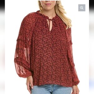 Kobi Halperin 100 Percent Viscose McKenna Floral Blouse Size Medium